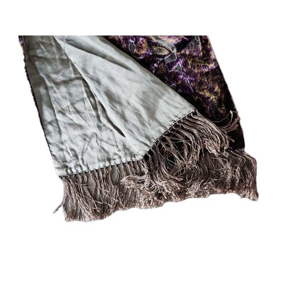 Paisley Velvet Scarf - Etsy Unbranded Vtg 90s Paisley Silk Velvet Rectangular Scarf With Fringe 11x56 in